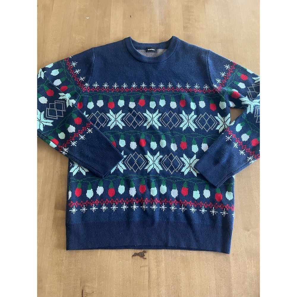 Diesel Men's Revolt Against Ugly Christmas Sweater Holiday 2017 Size‎ Large Rare